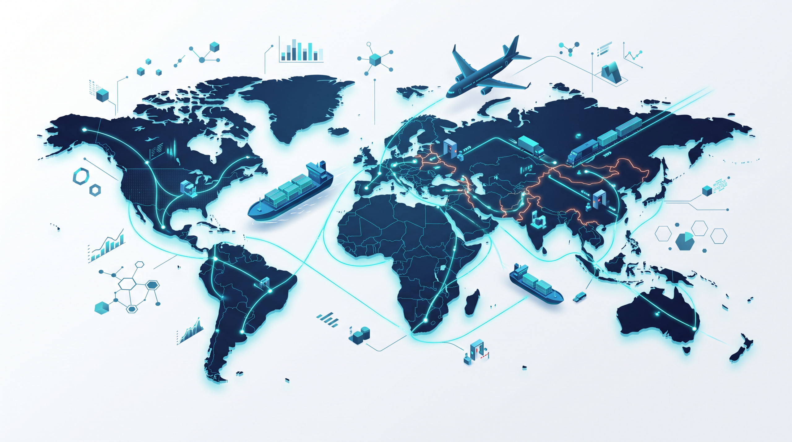 Transit trade routes and border customs crossings