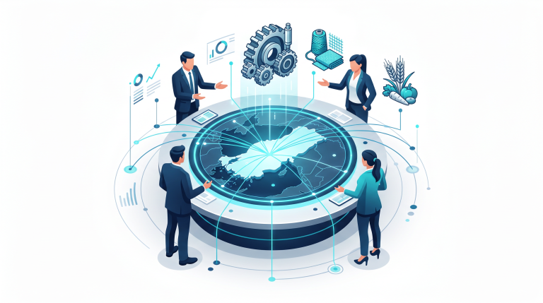 Export routes from Türkiye to world markets with sector icons
