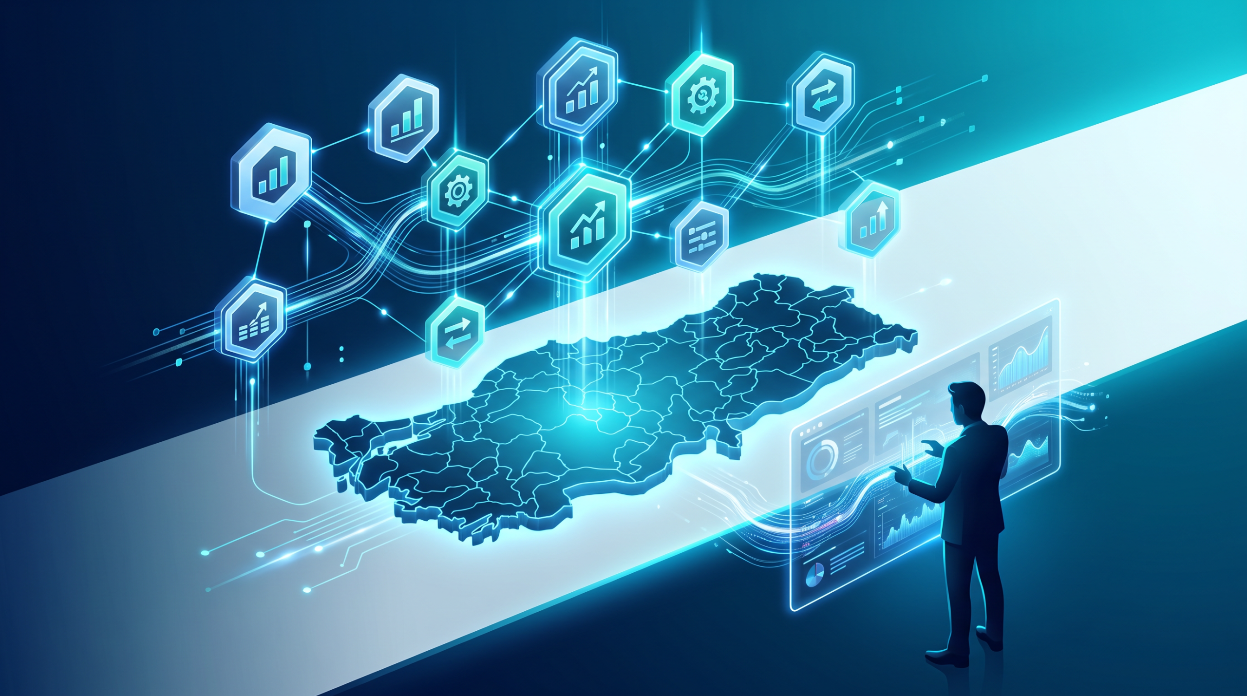 Farklı teşvik programlarını birbirine bağlayan dijital ekosistem görselleştirmesi